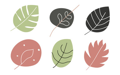Abstract leaves vector clipart. Spring illustration.
