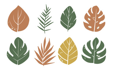 Abstract leaves vector clipart. Spring illustration.