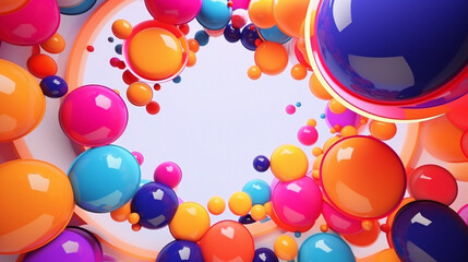 colored bubbles flying rendering minimal background. Elegant Render: Minimal Background with Floating Spheres