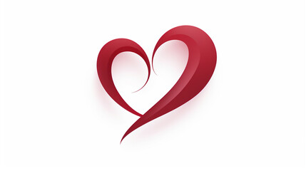 one heart logo on white background,valentines day, Generate AI.