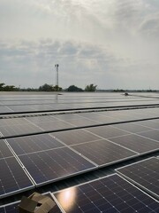 The labourers of Solar cell System installed Solar panels