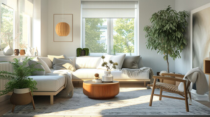  Interior design of modern scandinavian apartment