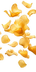 Naklejka premium Splashing french fries isolated on transparent background. PNG