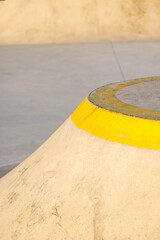 detail of an obstacle in a skateboard park, urban sports concept