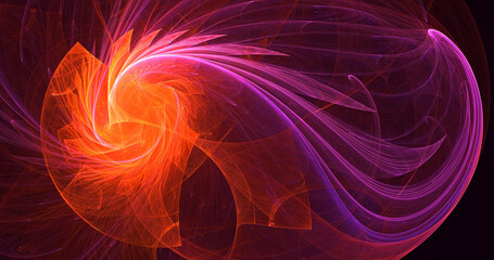Naklejka premium 3D manual rendering abstract colorful fractal light background
