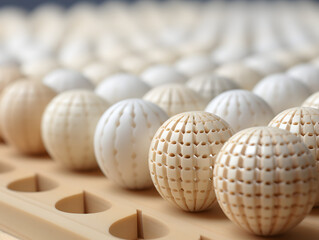 3d rendering of a row of white eggs