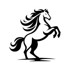 Obraz na płótnie Canvas High Quality Vector Logo of a Majestic Rearing White Horse. Versatile Symbol of Strength and Elegance for Logos, Branding, and Marketing. Isolated on White Background for Seamless Integration.