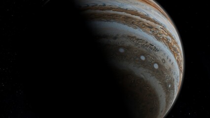 3D illustration of Beautiful Planet Jupiter Floating In Space