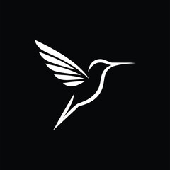hummingbird logo, vector illustration of a flying bird
