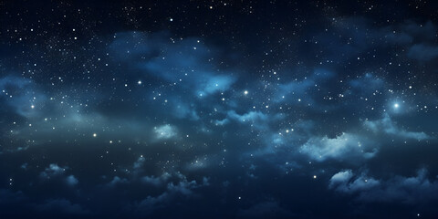 Fototapeta na wymiar Beautiful blue sky at night with stars AI Generative