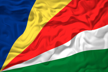 National flag of Seychelles. Background  with flag of Seychelles.