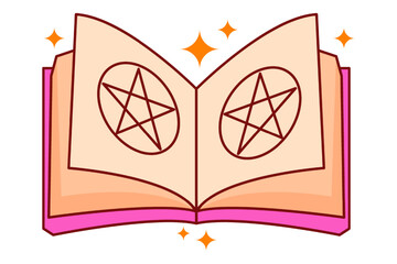 Magic Book Fortune Sticker Design