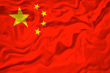 National flag of the People's Republic of China.  Background  with flag of the People's Republic of China.