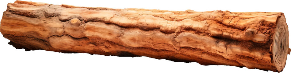 Wood log isolated on transparent background. PNG