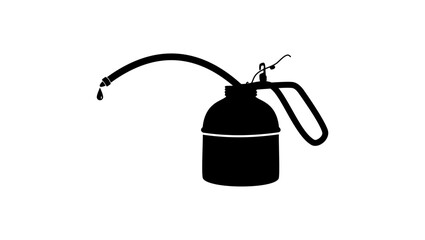 Lever Oil Can with Flex Spout Capacity, black isolated silhouette