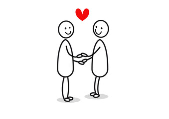 Strichmännchen Herz Valentinstag  Liebe