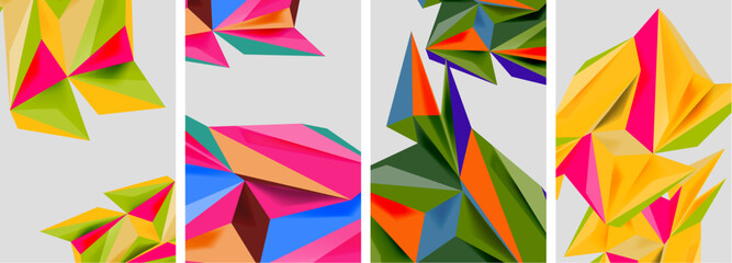 Triangle low poly mosaic posters. Vector illustration For Wallpaper, Banner, Background, Card, Book Illustration, landing page