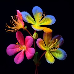 Fototapeta na wymiar Bladder senna Flower neon Color AI Generated pictures