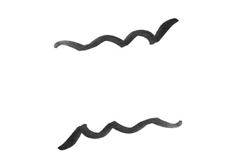 黒い水彩で描いた波線が二本並んだシンプルなイラスト
