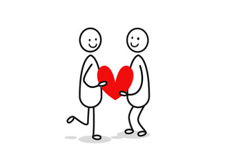 Valentinstag  Strichmånnchen Liebe Herz