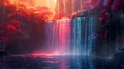 Pixelated dreams cascading like a digital waterfall.