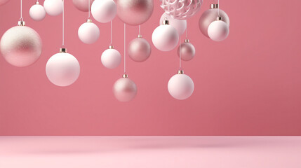 3d rendering Christmas balls.