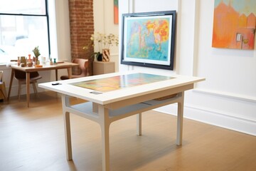 digital art table with touchscreen surface for drawing