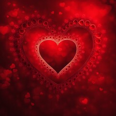 Red Heart shape with bokeh background