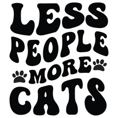 less people more cats Retro SVG