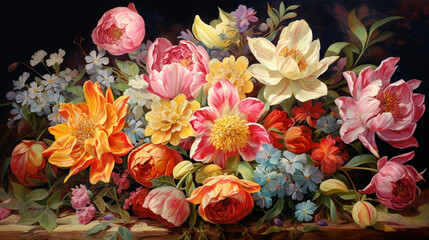 pink and yellow tulips