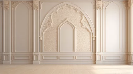 Photo sur Plexiglas Cathedral Cove Beige interior walls with ornated mouldings