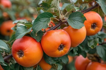 persimmon in the middle of the tree field professional photography
