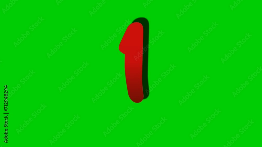 Poster number 1 one sign symbol animation motion graphics on green screen background,drop down cartoon numb