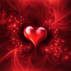 Red Heart shape with bokeh background