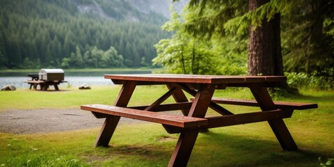 campsite picnic table