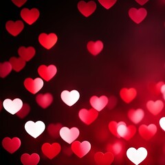 Red hearts bokeh background