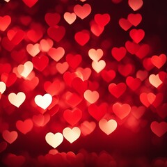 Red hearts bokeh background