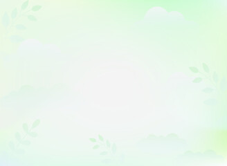 春　背景　フレーム　緑　葉 イラスト