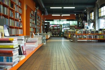 the bookstore with bookshelf full of books professional photography - obrazy, fototapety, plakaty