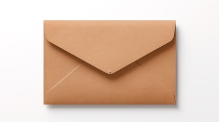 An open brown envelope on a white surface