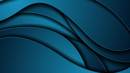 Dark blue waves abstract corporate elegant background