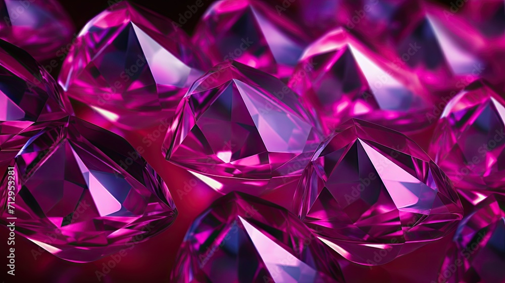 Aufkleber background with neon pink diamonds arranged in a repeating pattern with a chromatic aberration effec