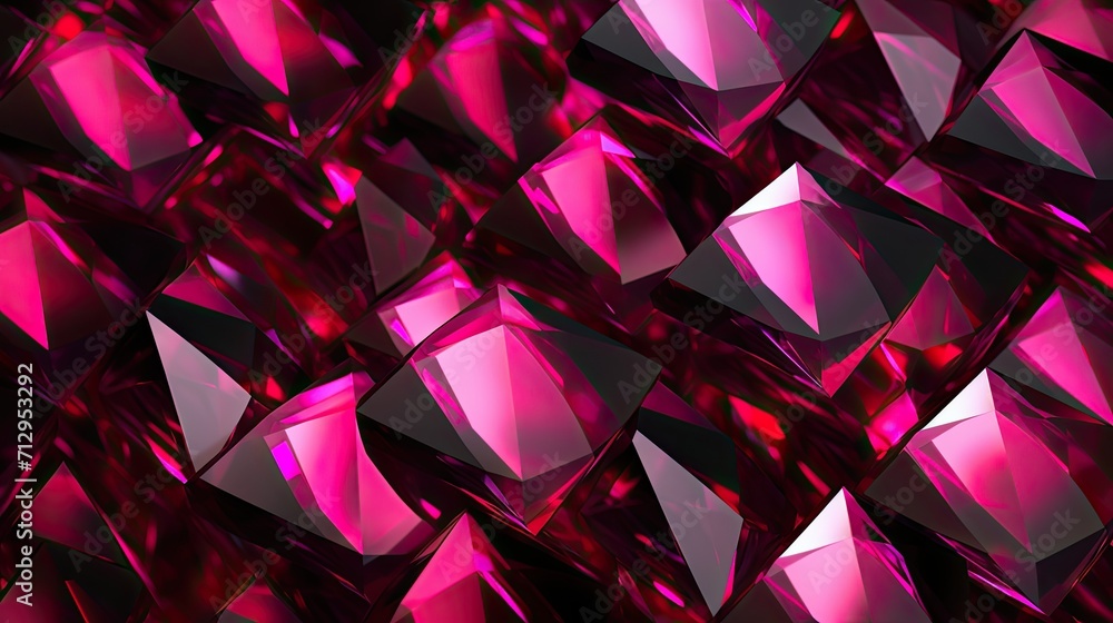 Aufkleber background with neon pink diamonds arranged in a repeating pattern with a chromatic aberration effec