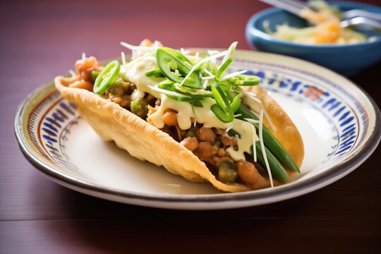 vegetarian chalupa with beans and cheese