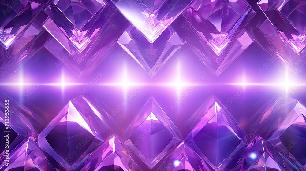Aufkleber background with purple diamonds arranged in a checkerboard pattern with a neon glow effect and lens 