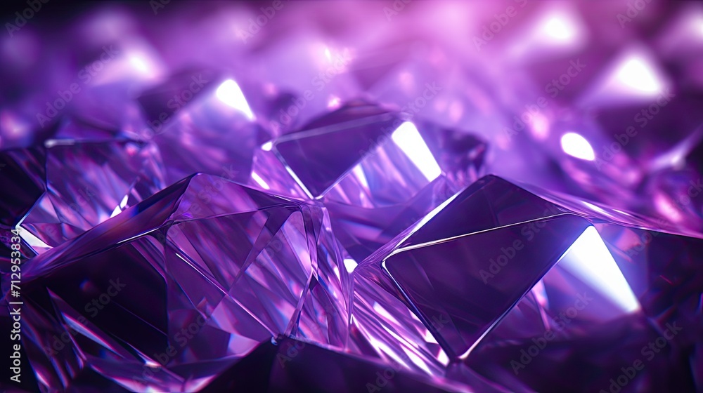 Poster background with purple diamonds arranged in a checkerboard pattern with a neon glow effect and lens 