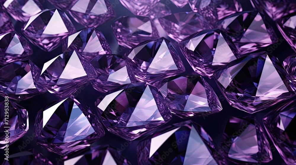 Poster background with purple diamonds arranged in a diamond pattern with a chromatic aberration effect and
