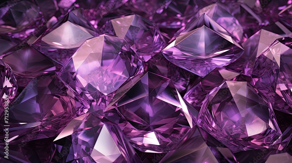 Poster background with purple diamonds arranged in a diamond pattern with a chromatic aberration effect and