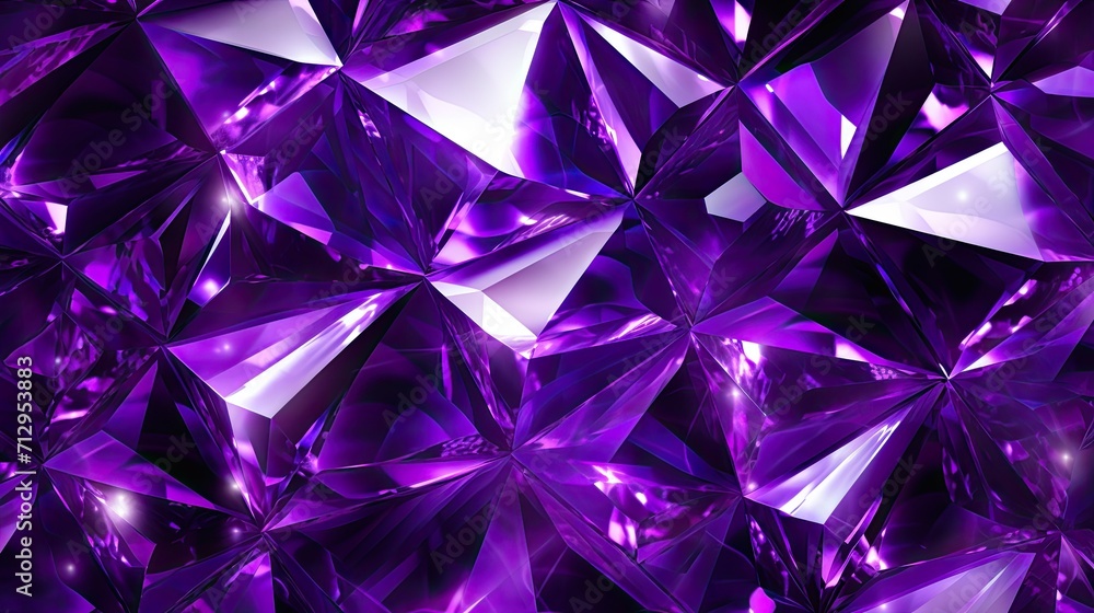 Poster background with purple diamonds arranged in a diamond pattern with a glitch effect and digital disto