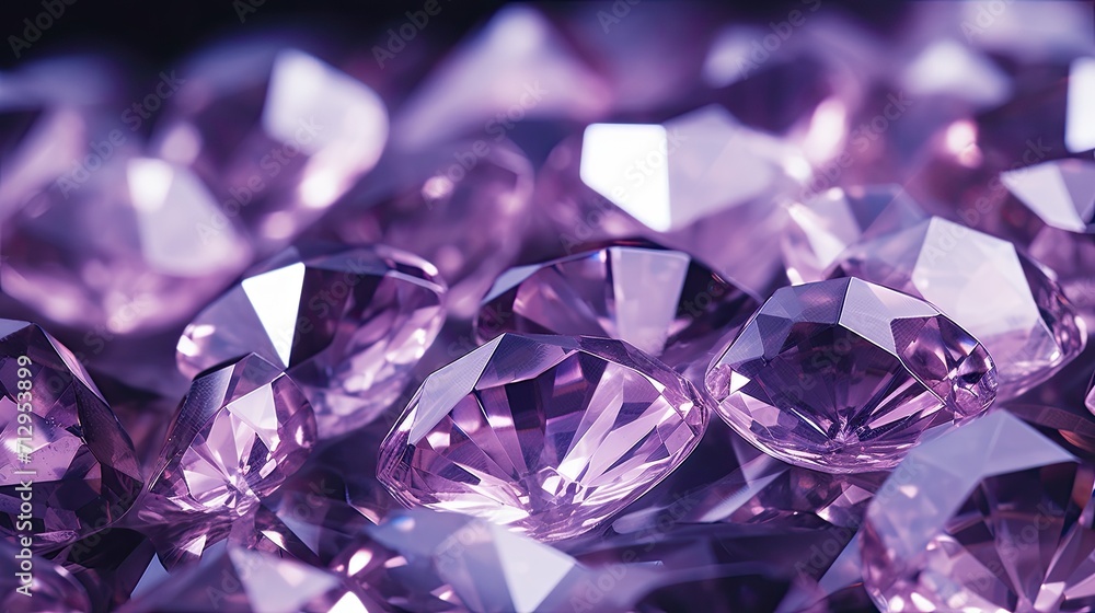 Poster background with purple diamonds arranged randomly with a motion blur effect and light streaks